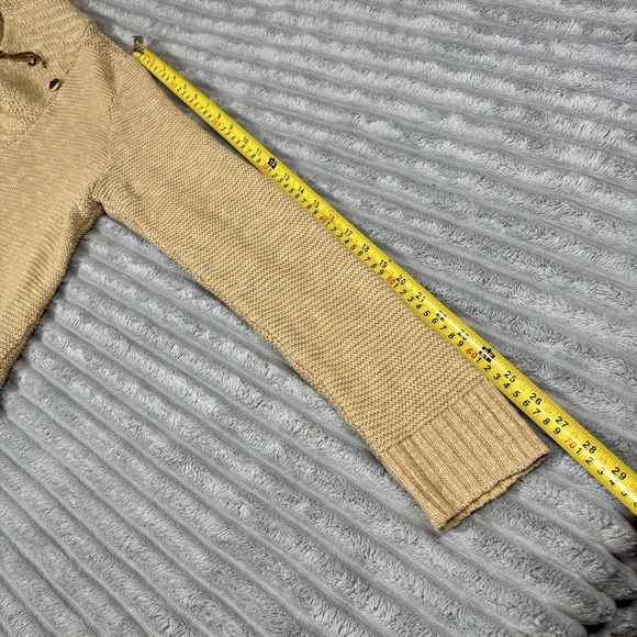 Ralph Lauren Sport Sweater Women Large Cable Tan Brown Cardigan Button - Picture 8 of 12